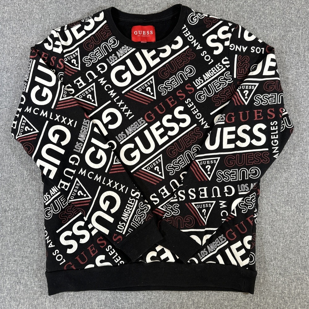 GUESS Los Angeles Limited Edition Men Size M All over Logo Pullover Sweatshirt